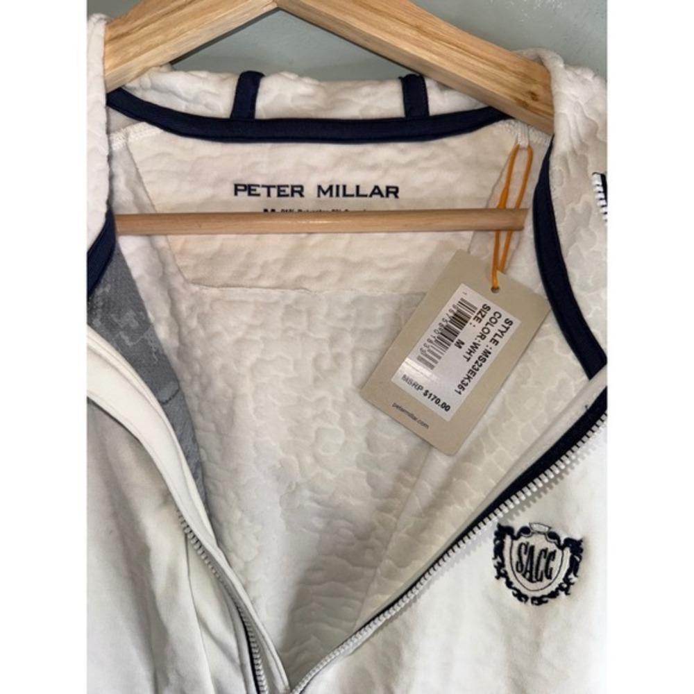 Peter Millar Crown Sport Perth Hooded Vest Mens Medium White SACC San Antonio CC - Picture 6 of 7